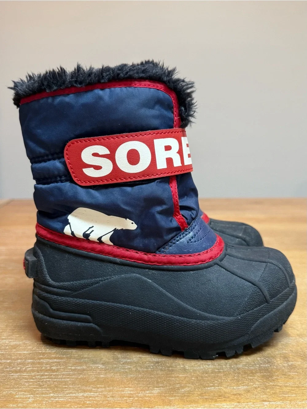 Sorel Toddler Snow Commander Winter Boots Waterproof Nocturnal/Sail Red Sz 10